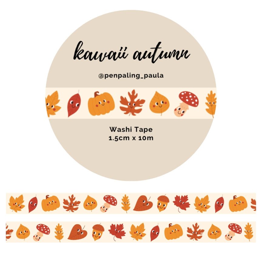Washi tape - Penpaling Paula - Kawaii Autumn 15 mm - 1 - Penpaling Paula - Tidformera