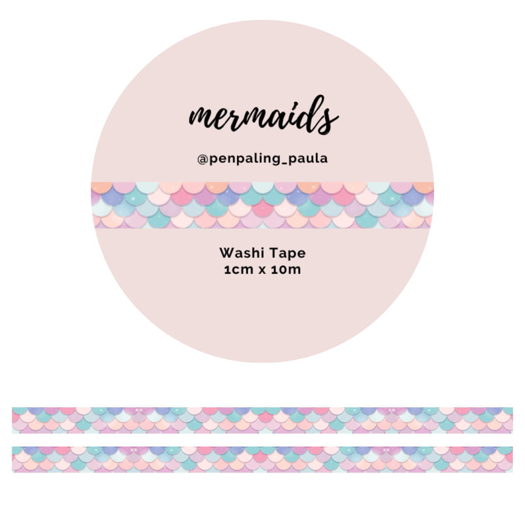 Washi tape - Penpaling Paula - Mermaids 10 mm - 1 - Penpaling Paula - Tidformera