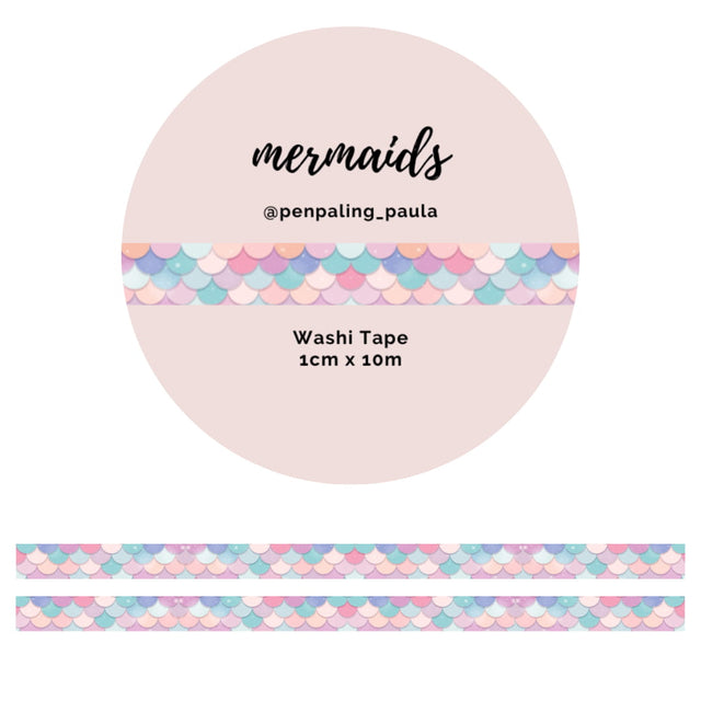 Washi tape - Penpaling Paula - Mermaids 10 mm - 1 - Penpaling Paula - Tidformera