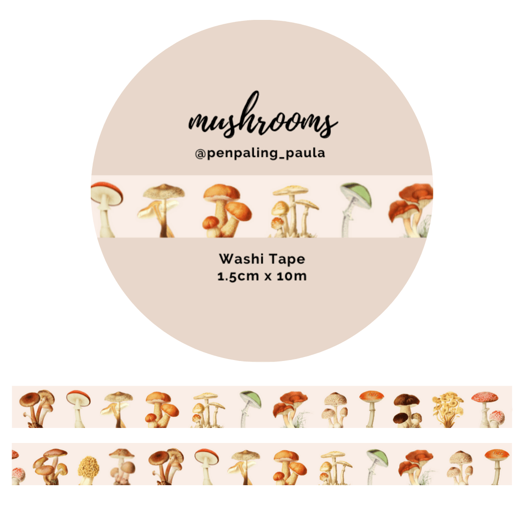 Washi Tape - Penpaling Paula - Mushrooms - 1 - Penpaling Paula - Tidformera