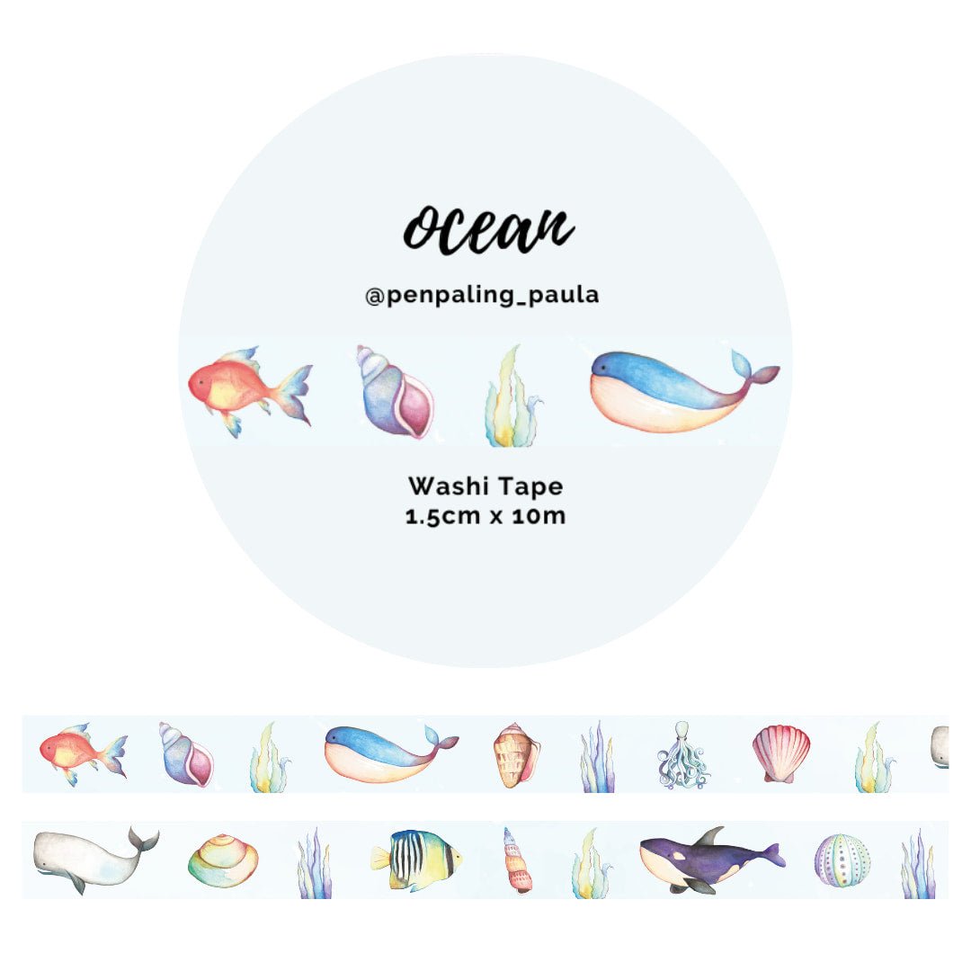 Washi tape - Penpaling Paula - Ocean 15 mm - 1 - Penpaling Paula - Tidformera