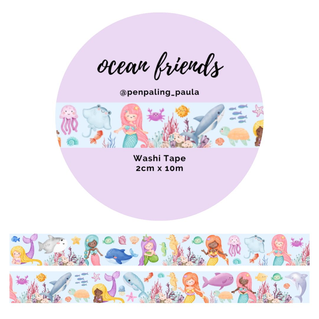 Washi tape - Penpaling Paula - Ocean Friends 15 mm - 1 - Penpaling Paula - Tidformera