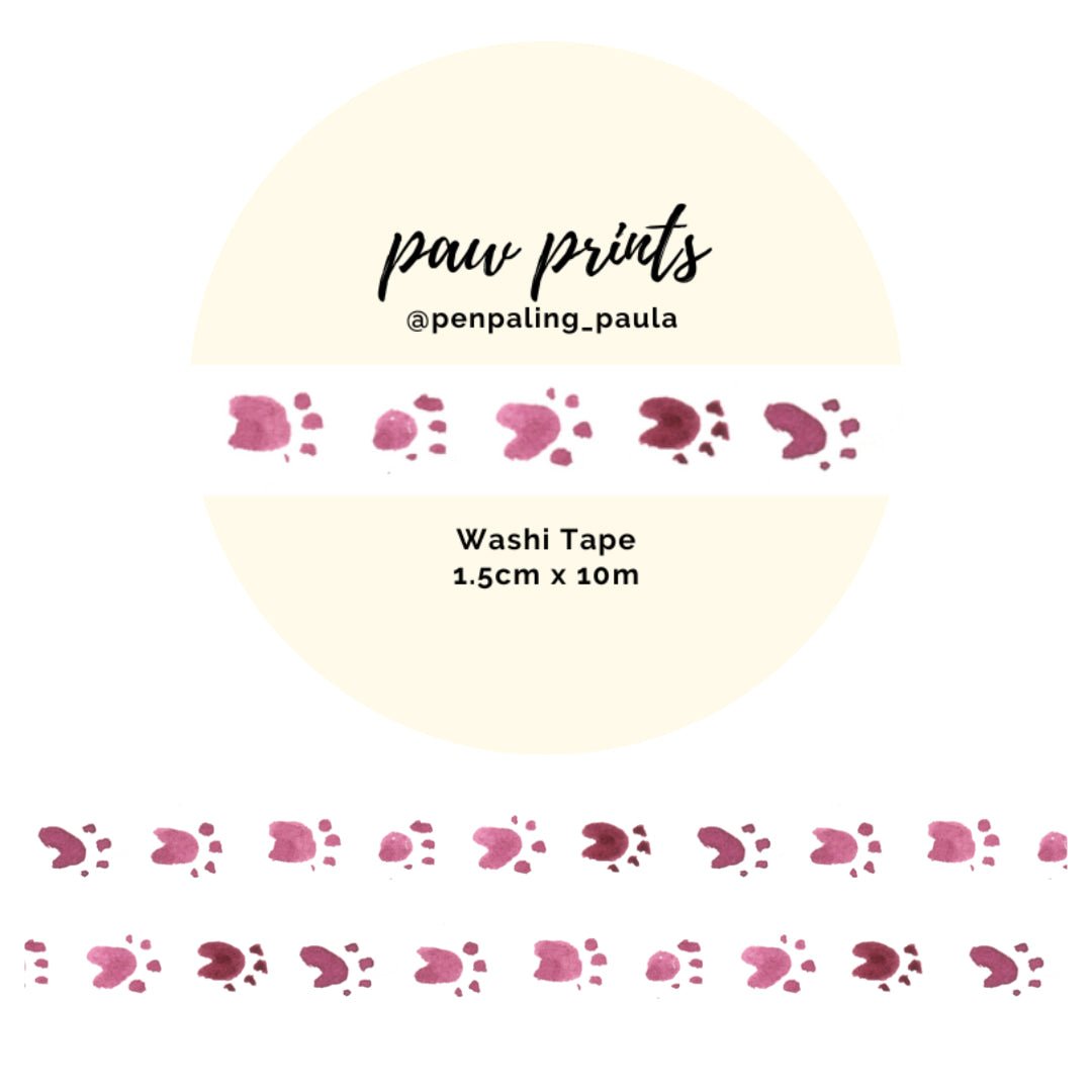 Washi tape - Penpaling Paula - Paw Prints 15 mm - 1 - Penpaling Paula - Tidformera