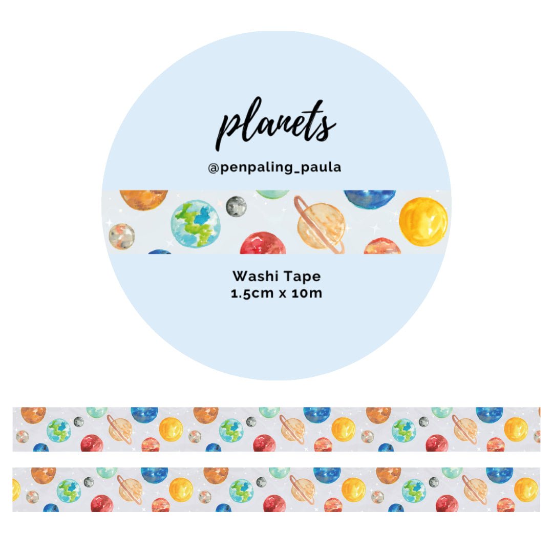 Washi tape - Penpaling Paula - Planets 15 mm - 1 - Penpaling Paula - Tidformera