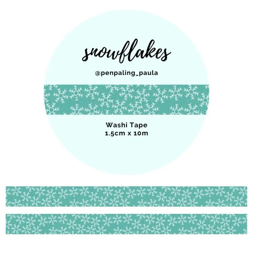 Washi tape - Penpaling Paula - Snowflakes 15 mm - 1 - Penpaling Paula - Tidformera