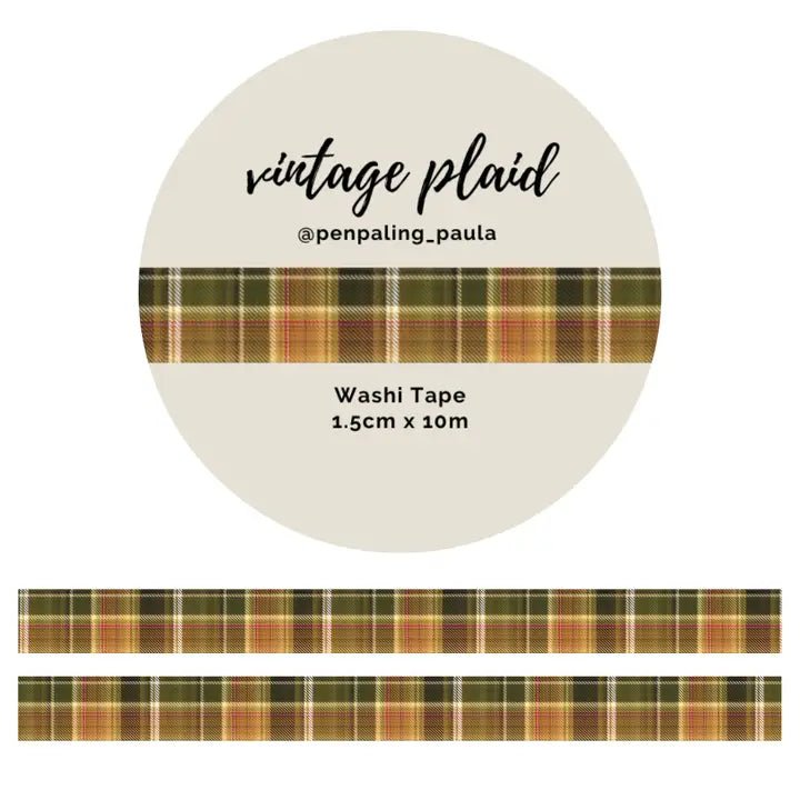 Washi tape - Penpaling Paula - Vintage Plaid 15 mm - 1 - Penpaling Paula - Tidformera