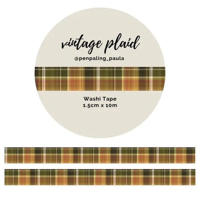 Washi tape - Penpaling Paula - Vintage Plaid 15 mm - 1 - Penpaling Paula - Tidformera