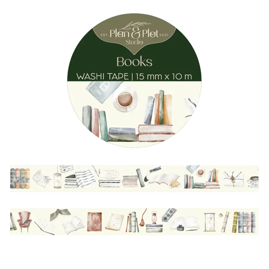 Washi tape Plan & Plot - Books 15 mm - 1 - Plan & Plot Studio - Tidformera