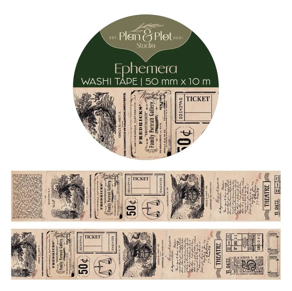 Washi tape Plan & Plot - Ephemera 50 mm - 1 - Plan & Plot Studio - Tidformera