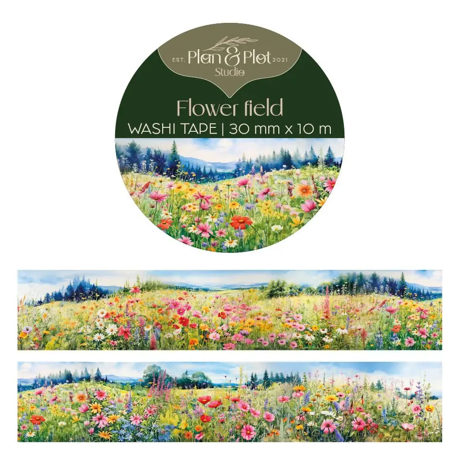 Washi tape Plan & Plot - Flower field 30 mm - 1 - Plan & Plot Studio - Tidformera