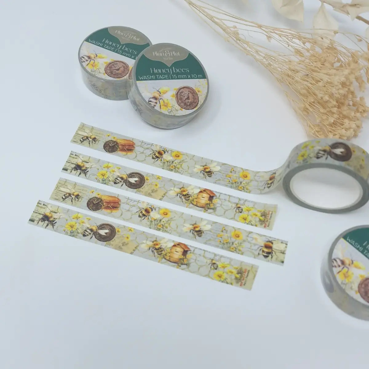 Washi tape Plan & Plot - Honey bees 15 mm - 3 - Plan & Plot Studio - Tidformera