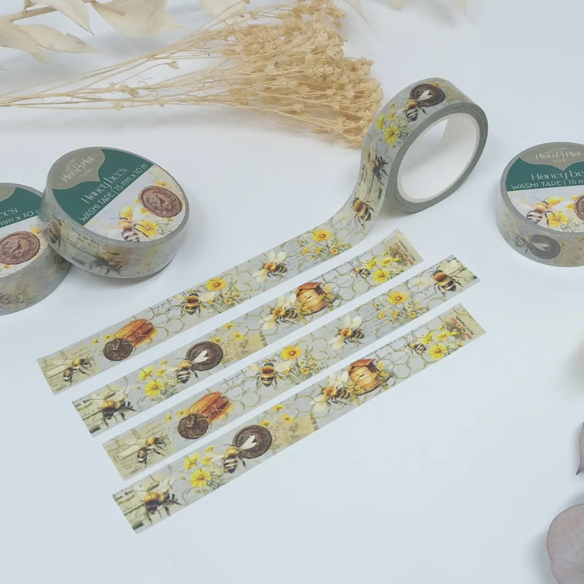 Washi tape Plan & Plot - Honey bees 15 mm - 15 - Plan & Plot Studio - Tidformera