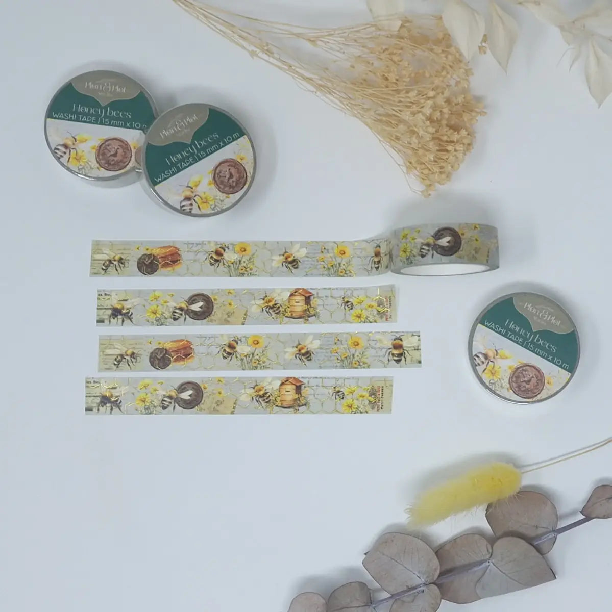 Washi tape Plan & Plot - Honey bees 15 mm - 12 - Plan & Plot Studio - Tidformera