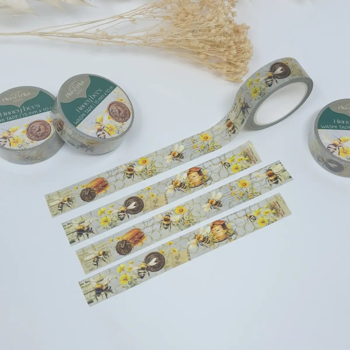 Washi tape Plan & Plot - Honey bees 15 mm - 9 - Plan & Plot Studio - Tidformera
