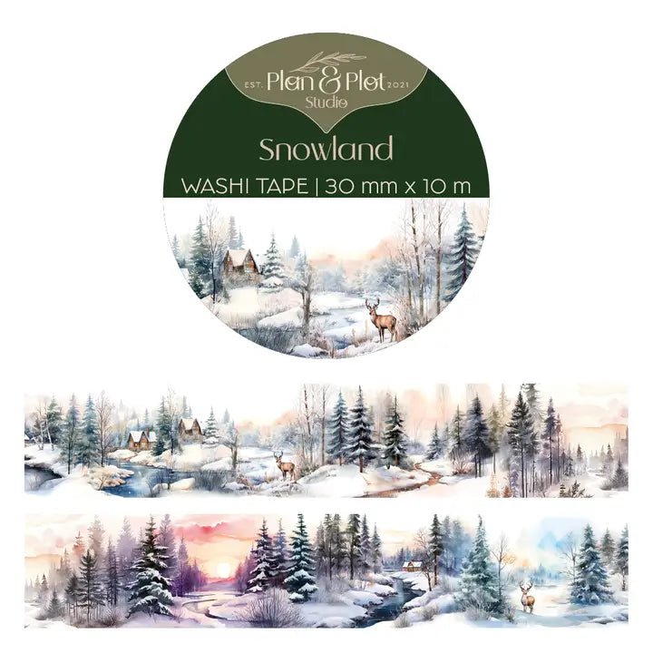 Washi tape Plan & Plot - Snowland 30 mm - 1 - Plan & Plot Studio - Tidformera