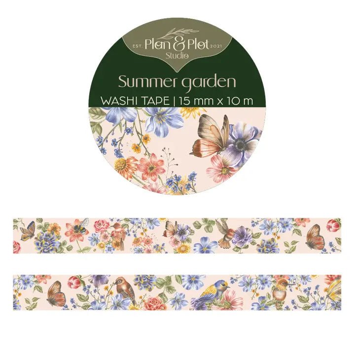 Washi tape Plan & Plot - Summer Garden 15 mm - 1 - Plan & Plot Studio - Tidformera