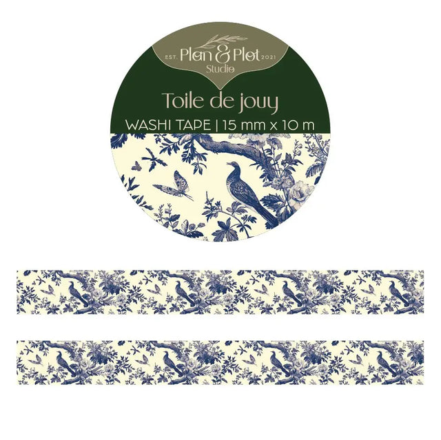 Washi tape Plan & Plot - Toile de Jouy 15 mm - 1 - Plan & Plot Studio - Tidformera