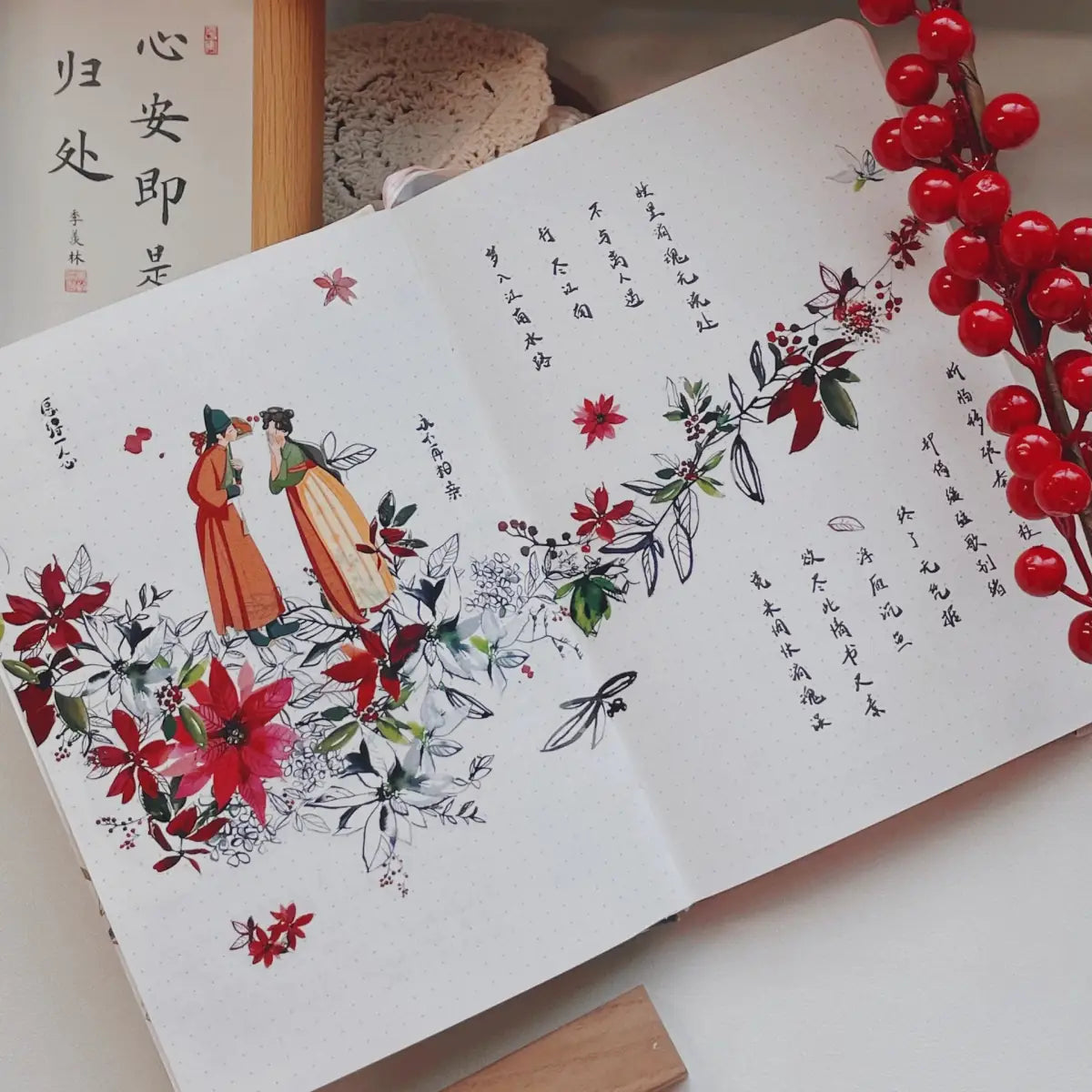 Washi tape Poinsettia Wide - 60 mm - 6 - Washi Tape Shop - Tidformera