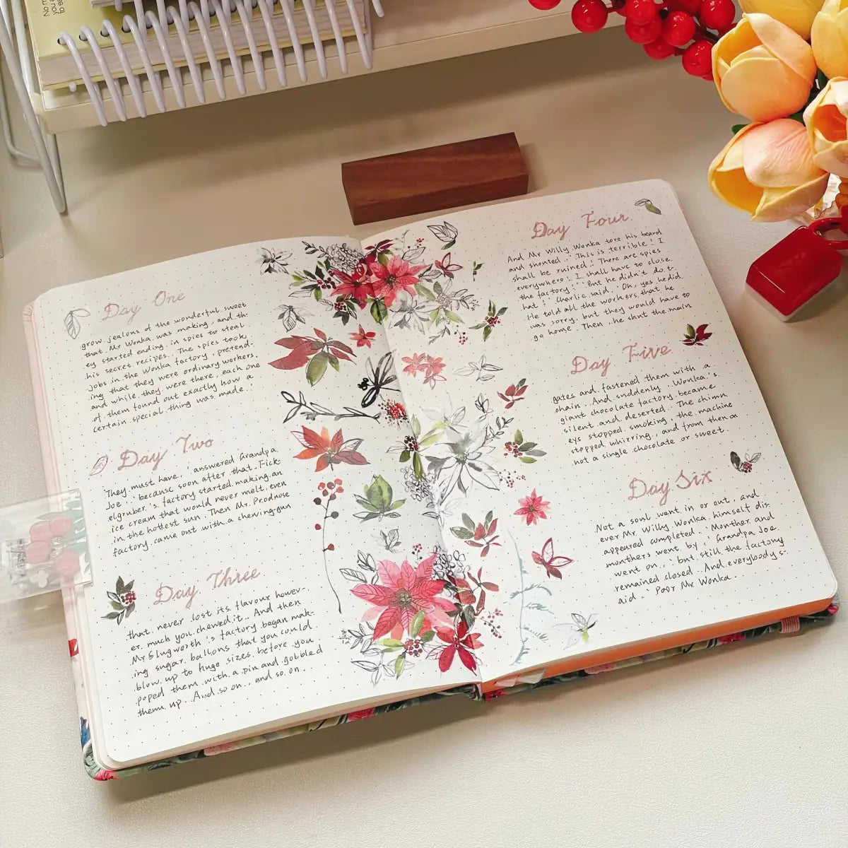 Washi tape Poinsettia Wide - 60 mm - 9 - Washi Tape Shop - Tidformera