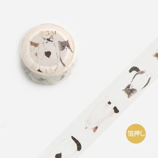 Vid dekorationstejp med sittande katter. Washi Tape Seated cat från BGM - Tidformera