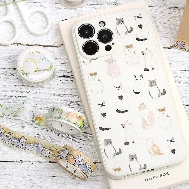 Washi Tape Seated cat - 3 - BGM - Tidformera