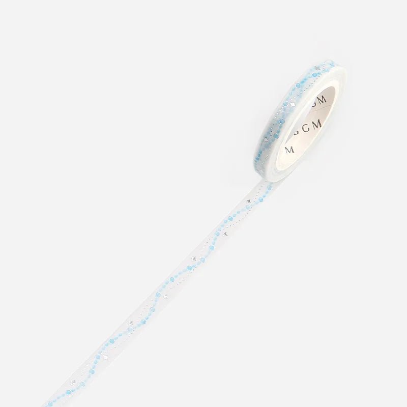 Washi Tape Silver Blue Pearl - 5 mm - 2 - BGM - Tidformera