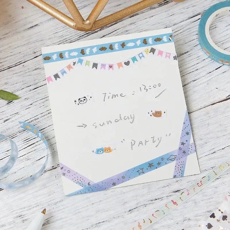 Washi Tape Silver Galaxy - 5 mm - 4 - BGM - Tidformera