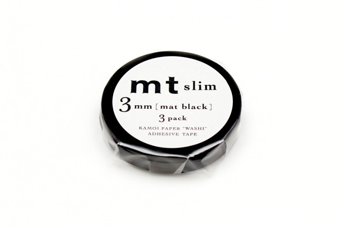 Washi Tape Slim 3 mm 3 - pack - Black - 2 - MT masking tape - Tidformera