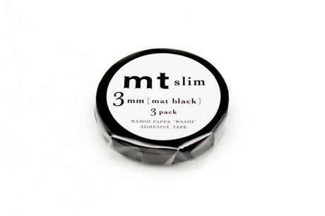 Washi Tape Slim 3 mm 3 - pack - Black - 2 - MT masking tape - Tidformera