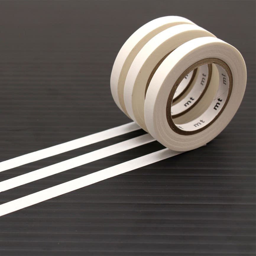 Washi Tape Slim 6 mm 3-pack - White 3-pack - MT masking tape - Tidformera
