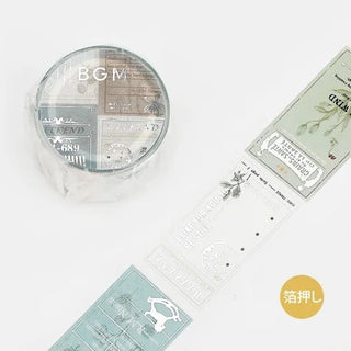 Dekorationstejp i milda blÄ-gröna fÀrger. Washi Tape Special poem - Botanical frÄn BGM - Tidformera