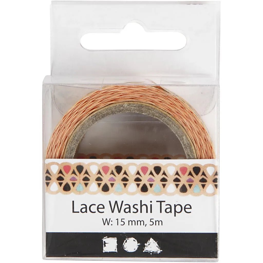 Washi tape Utskuren spets - Orange - 2 - Creotime - Tidformera
