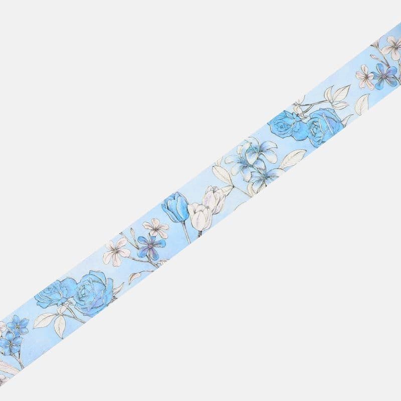 Washi tape Vackra blommor - Blue - 2 - BGM - Tidformera