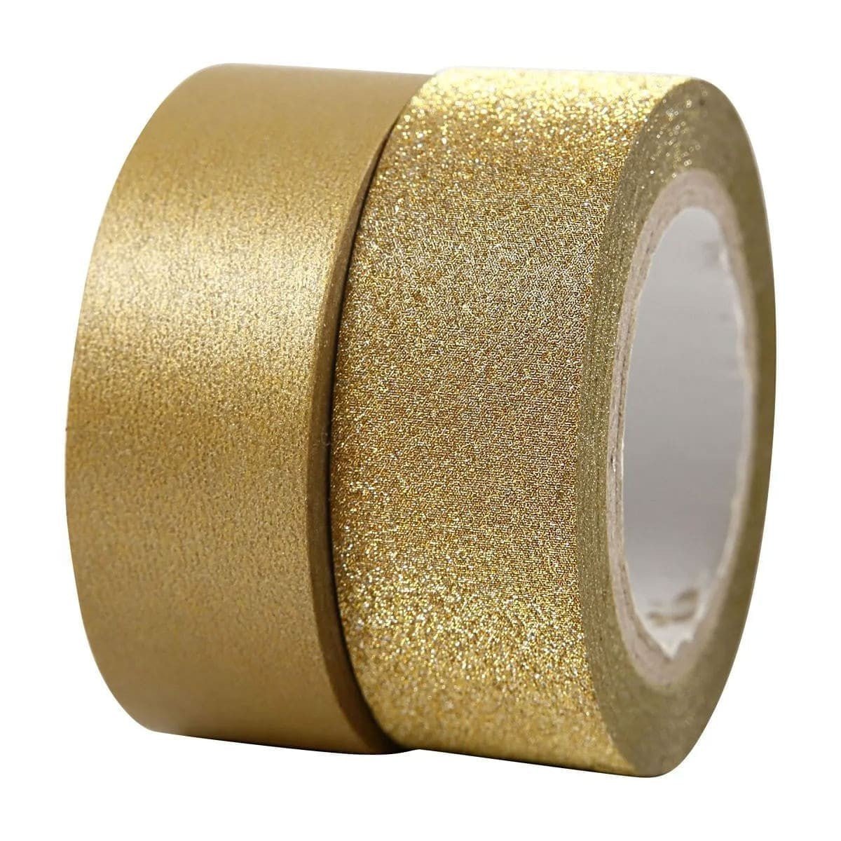 Washi tape Vivi Gade Glitter Enfärgat - Gold 2-pack - Creotime - Tidformera