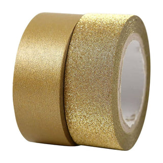 Washi tape Vivi Gade Glitter Enfärgat - Gold 2 - pack - 1 - Creotime - Tidformera