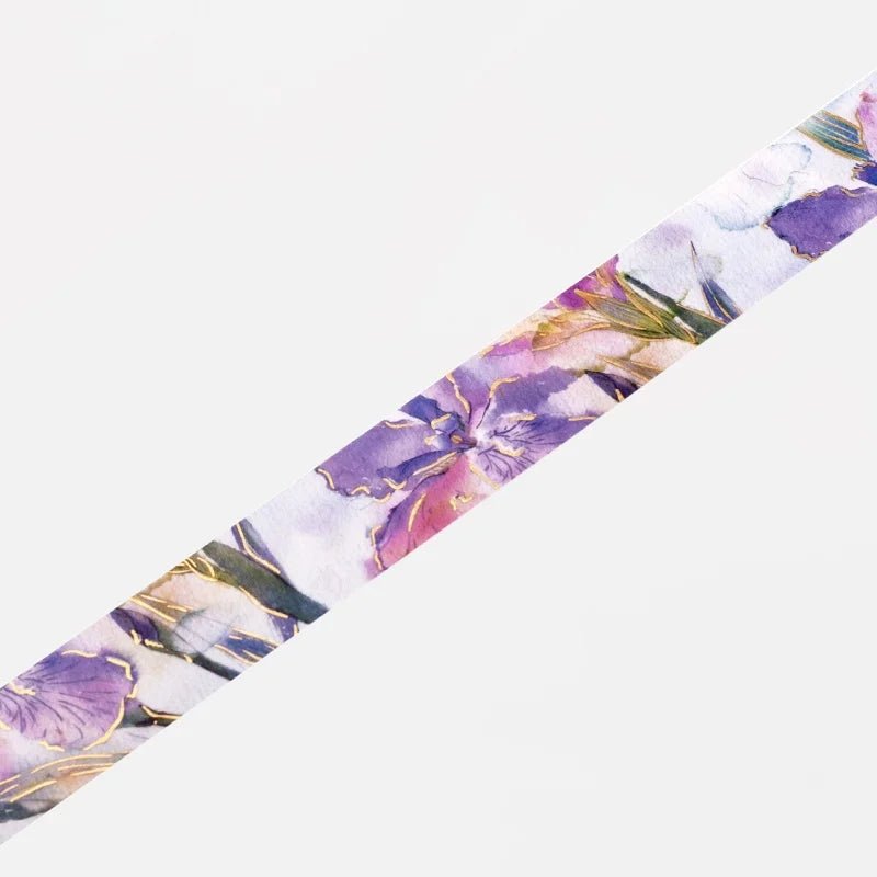 Washi Tape Watercolor Flower - Iris - 4 - BGM - Tidformera
