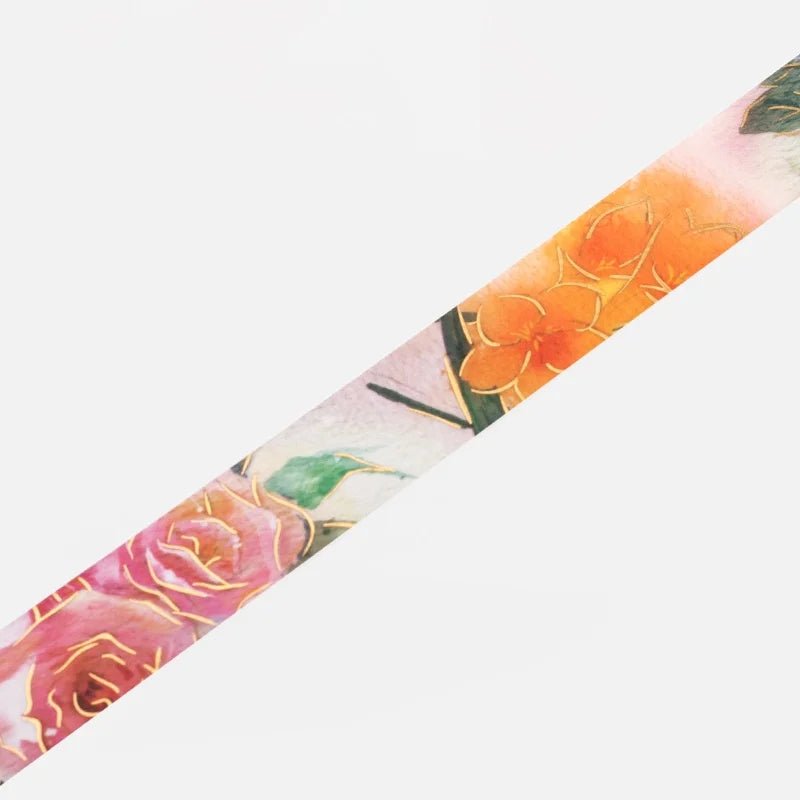 Washi Tape Watercolor Flower - Rose - 3 - BGM - Tidformera