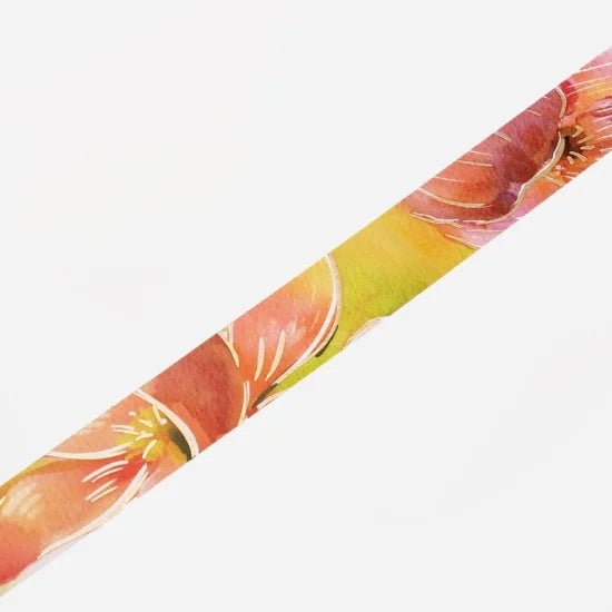 Washi Tape Watercolor Flower - Utsukinkinko - 3 - BGM - Tidformera