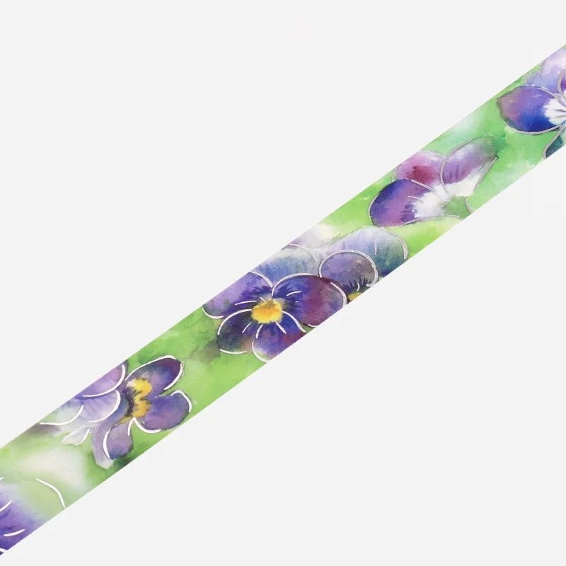 Washi Tape Watercolor Flower - Violet - 4 - BGM - Tidformera