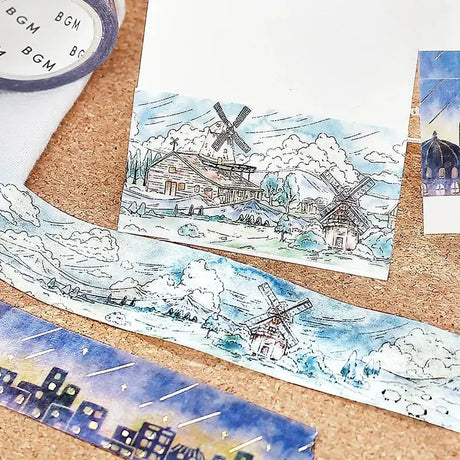 Washi Tape Windmill Valley - 2 - BGM - Tidformera