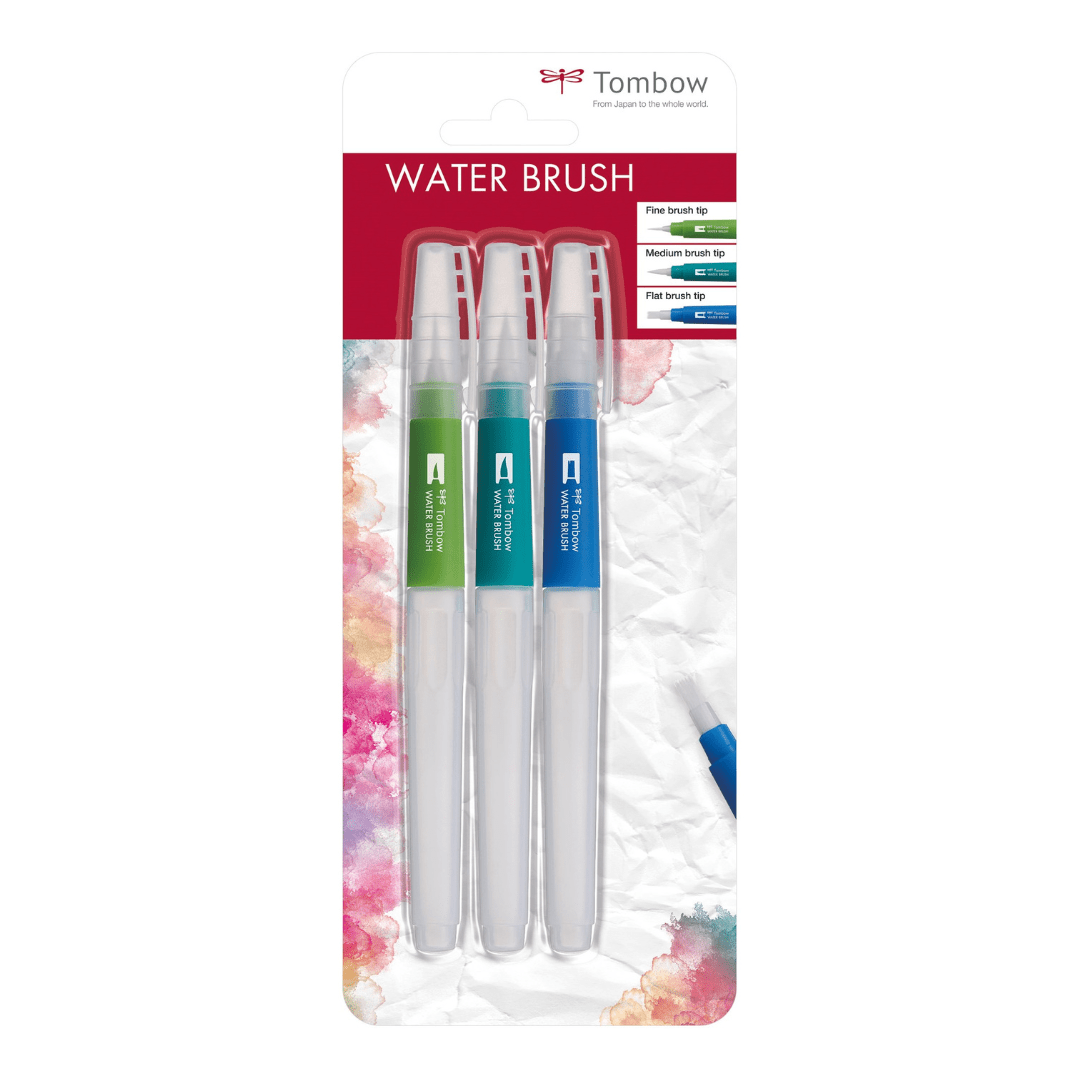 Water Brush Penselpenna med vattentank - 3-pack - Tombow - Tidformera