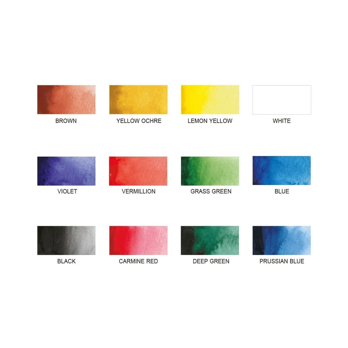 Watercolor Palette 12 färger - Transparent - ZIG Kuretake - Tidformera