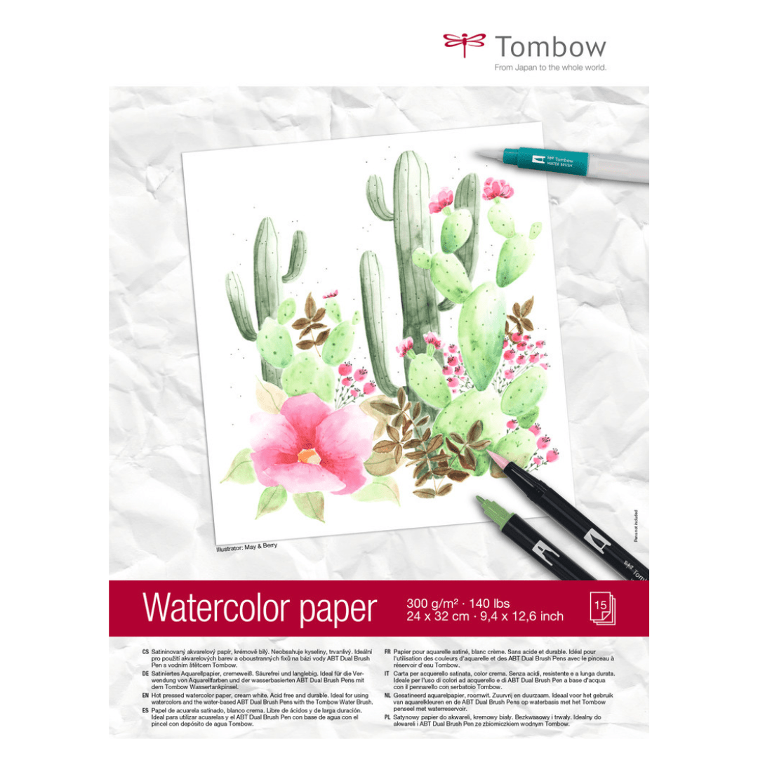Watercolor paper Akvarellblock - A4 - Tombow - Tidformera
