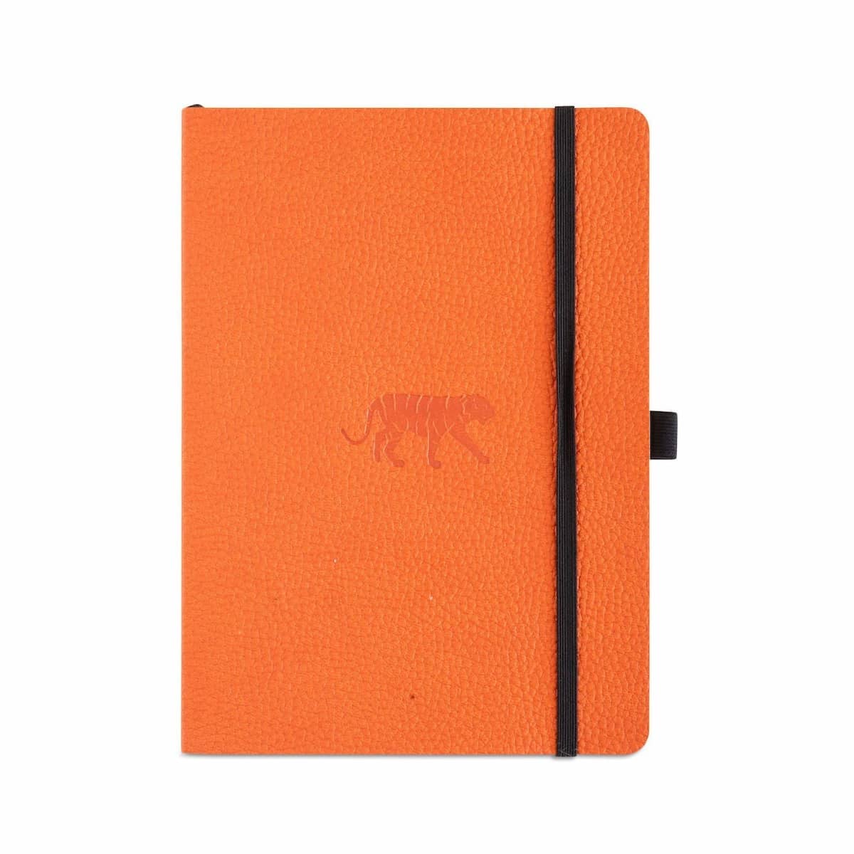 Wildlife A5 Soft cover Dotted Tiger från Dingbats* - Orange anteckningsbok med en tiger på. Boken har mjuk pärm. - Tidformera