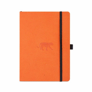 Wildlife A5 Soft cover Dotted Tiger från Dingbats* - Orange anteckningsbok med en tiger på. Boken har mjuk pärm. - Tidformera
