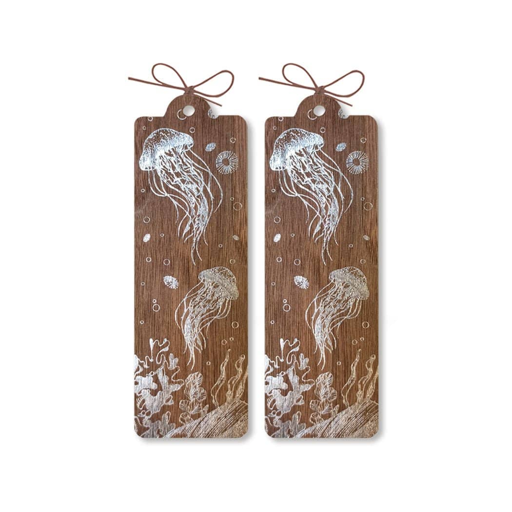 Wooden bookmark - Dance of the jellyfish - 4 - Cozywood - Tidformera
