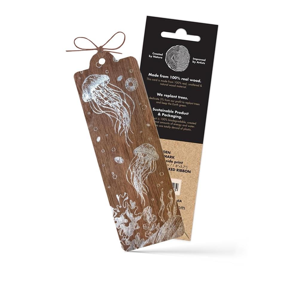 Wooden bookmark - Dance of the jellyfish - 3 - Cozywood - Tidformera