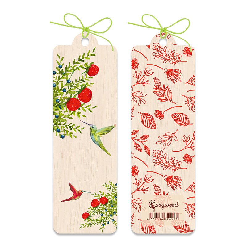 Wooden bookmark - Hummingbirds - 3 - Cozywood - Tidformera