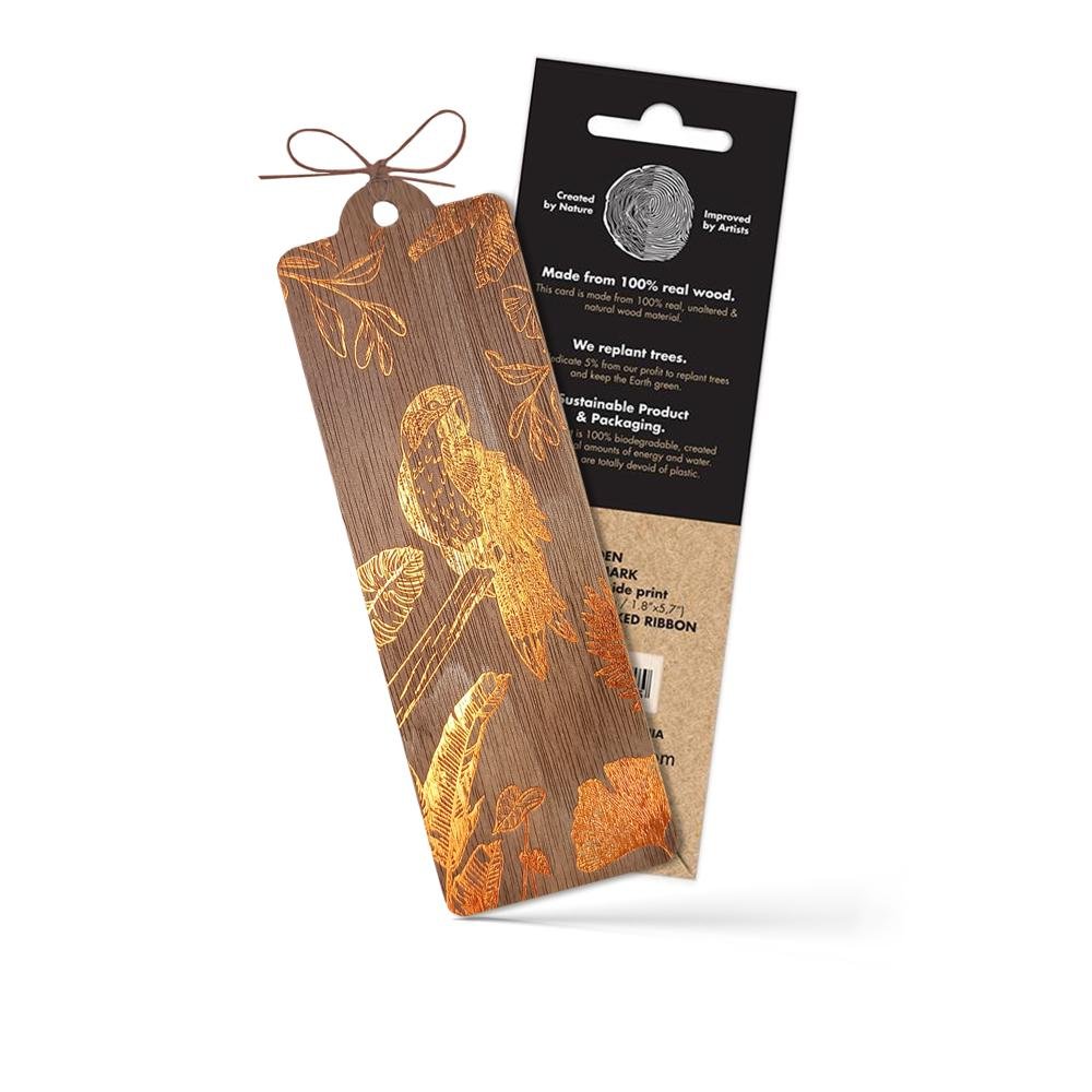 Wooden bookmark - The Parrot - 3 - Cozywood - Tidformera