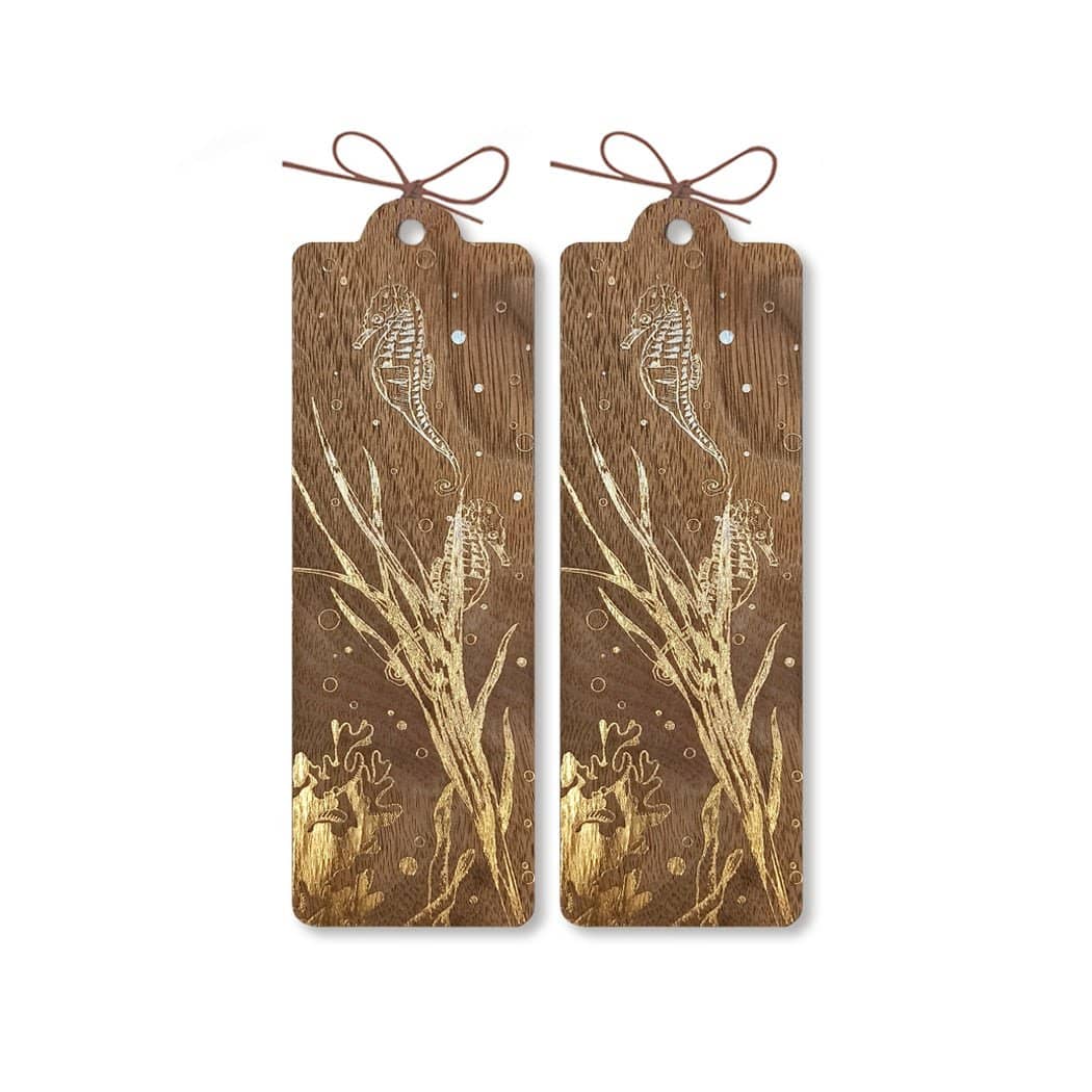 Wooden bookmark - The seahorses - 3 - Cozywood - Tidformera